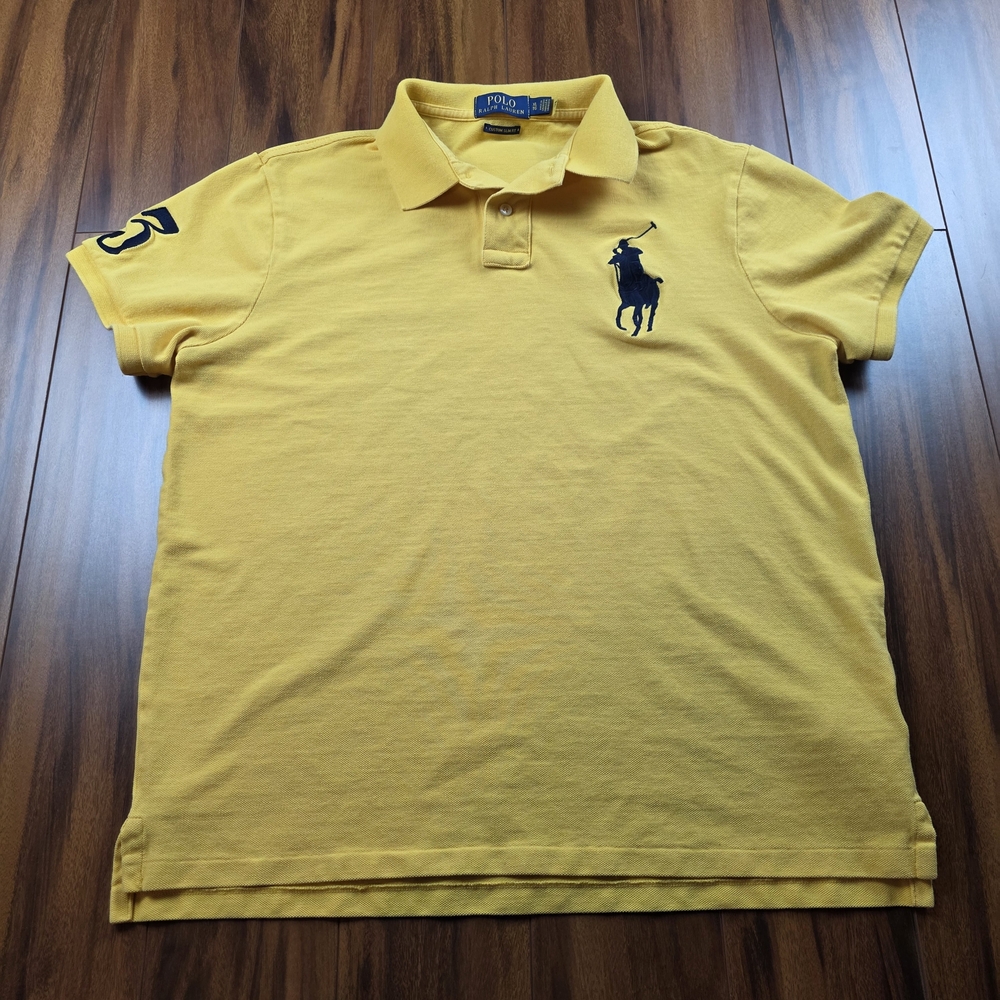 Polo Ralph Lauren Polo Shirt Big Boys Size XL Yellow Embroidered Big Pony